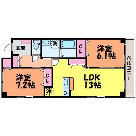 アヴェーク土居田Ⅱの物件間取画像